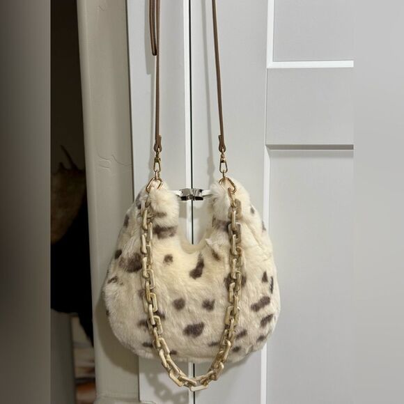 Multi Use Style Handmade Real Rex Rabbit Fur Purse/Shoulder Bag/Crossbody - Picture 12 of 16